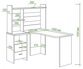 Стол компьютерный Домино Lite СКЛ-Угл130+НКЛ-120 в Можге - mozhga.mebel24.online | фото 2
