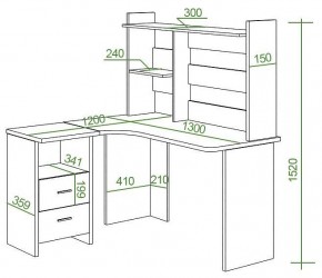 Стол компьютерный Домино Lite СКЛ-Угл130+НКЛ-130 в Можге - mozhga.mebel24.online | фото 3