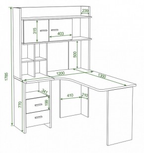 Стол компьютерный Домино Lite СКЛ-Угл130+НКЛХ-120 В ЛЕВ в Можге - mozhga.mebel24.online | фото 2