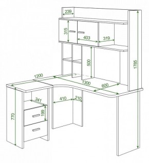 Стол компьютерный Домино Lite СКЛ-Угл130+НКЛХ-130 в Можге - mozhga.mebel24.online | фото 2