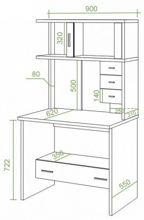 Стол компьютерный Домино СК-10М в Можге - mozhga.mebel24.online | фото 2