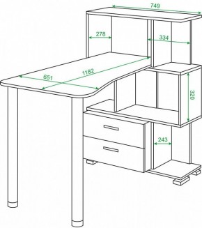 Стол компьютерный Домино СЛ-5-3СТ-2+БЯ в Можге - mozhga.mebel24.online | фото 2