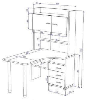 Стол компьютерный Домино СР-133-140 в Можге - mozhga.mebel24.online | фото 2