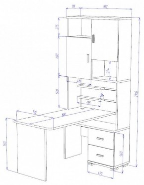 Стол компьютерный Домино СР-720/160 в Можге - mozhga.mebel24.online | фото 2