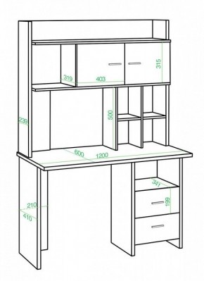 Стол компьютерный Нельсон Lite СКЛ-Прям120+НКЛХ-120 БЕН в Можге - mozhga.mebel24.online | фото 2