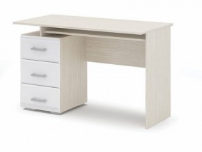 Стол компьютерный Симба Дуб белфорт-Белый глянец в Можге - mozhga.mebel24.online | фото 1