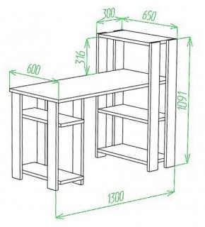 Стол компьютерный Slim СТН-110/130 в Можге - mozhga.mebel24.online | фото 2