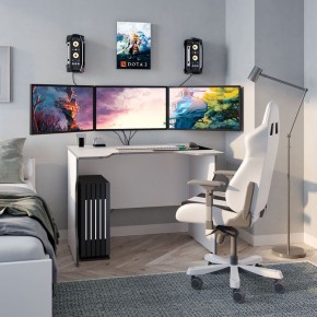 Стол компьютерный ВАРДИГ K2 100x82, белый/серебристый в Можге - mozhga.mebel24.online | фото 4