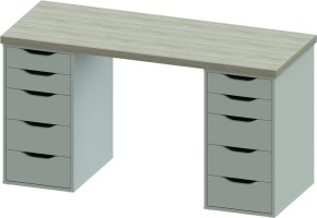 Стол письменный Ингар 2/55 140x75x55, дуб беленый/белый в Можге - mozhga.mebel24.online | фото 2