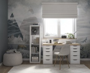 Стол письменный Ингар 2/55 140x75x55, дуб беленый/белый в Можге - mozhga.mebel24.online | фото 4