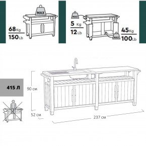 Столик для барбекю 415 Л (Unity Chef 415 L) графит в Можге - mozhga.mebel24.online | фото 2