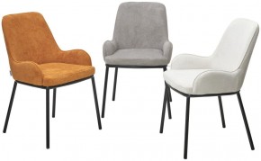Стул BRIO CATO-01 Белый, фактурная ткань / черный каркас, ®DISAUR в Можге - mozhga.mebel24.online | фото 4