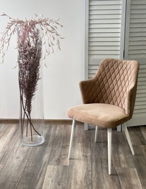 Стул HERMAN 360 град. БЕЖЕВЫЙ #5, велюр / белый каркас М-City в Можге - mozhga.mebel24.online | фото 3