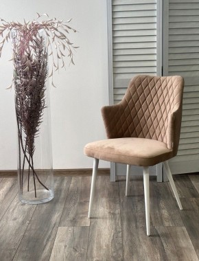 Стул HERMAN 360 град. БЕЖЕВЫЙ #5, велюр / белый каркас М-City в Можге - mozhga.mebel24.online | фото 4