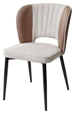 Стул HERMES WZ2042-02 светло-бежевый фактурный велюр/ HK017-31 серо-коричневый PU, М-City в Можге - mozhga.mebel24.online | фото 1