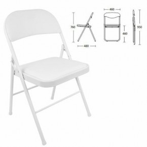 Стул складной BRABIX "Golf Plus CF-003 КОМФОРТ", белый каркас, кожзам белый, 532888 в Можге - mozhga.mebel24.online | фото 1