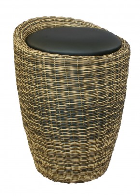 Табурет с местом для хранения LM-1100Rattan, чёрный в Можге - mozhga.mebel24.online | фото