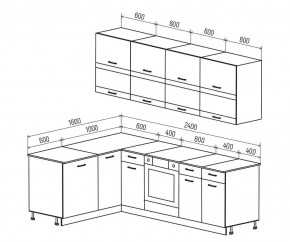 ТЕХНО Кухонный гарнитур угловой 2,4х1,6 м Компоновка №4 в Можге - mozhga.mebel24.online | фото 6