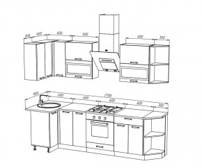 ТЕХНО Кухонный гарнитур угловой 2,7х0,9 м Компоновка №2 в Можге - mozhga.mebel24.online | фото 8