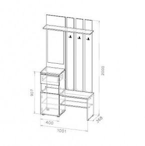 Токио Вешалка с зеркалом в Можге - mozhga.mebel24.online | фото 3