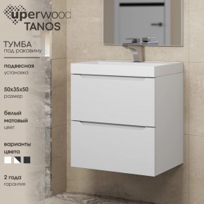 Тумба под раковину Uperwood Tanos 50 см, подвесная, белая матовая в Можге - mozhga.mebel24.online | фото 6