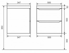 Тумба под раковину Uperwood Tanos 50 см, подвесная, черная матовая в Можге - mozhga.mebel24.online | фото 3