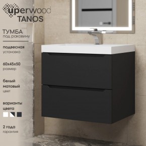 Тумба под раковину Uperwood Tanos 60 см, подвесная, черная матовая в Можге - mozhga.mebel24.online | фото 3