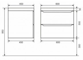 Тумба под раковину Uperwood Tanos 60 см, подвесная, черная матовая в Можге - mozhga.mebel24.online | фото 6