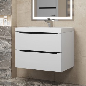 Тумба под раковину Uperwood Tanos 70 см, подвесная, белая/графит в Можге - mozhga.mebel24.online | фото