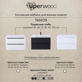 Тумба под раковину Uperwood Tanos 70 см, подвесная, белая/графит в Можге - mozhga.mebel24.online | фото 10