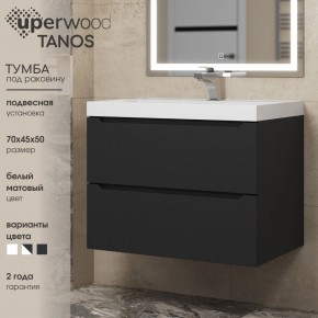 Тумба под раковину Uperwood Tanos 70 см, подвесная, черная матовая в Можге - mozhga.mebel24.online | фото 3