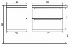 Тумба под раковину Uperwood Tanos 70 см, подвесная, черная матовая в Можге - mozhga.mebel24.online | фото 6