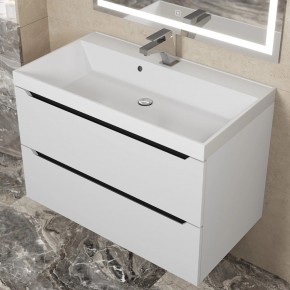 Тумба под раковину Uperwood Tanos 80 см, подвесная, белая/графит в Можге - mozhga.mebel24.online | фото 8