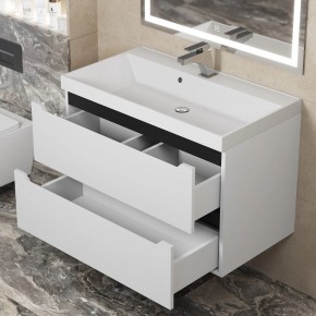 Тумба под раковину Uperwood Tanos 80 см, подвесная, белая/графит в Можге - mozhga.mebel24.online | фото 9