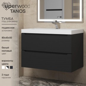 Тумба под раковину Uperwood Tanos 80 см, подвесная, черная матовая в Можге - mozhga.mebel24.online | фото 3