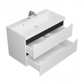 Тумба под раковину Uperwood Tanos 90 см, подвесная, белая/графит в Можге - mozhga.mebel24.online | фото 2