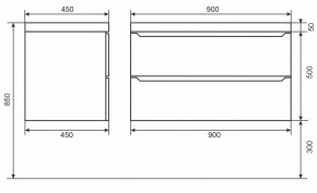 Тумба под раковину Uperwood Tanos 90 см, подвесная, белая/графит в Можге - mozhga.mebel24.online | фото 6