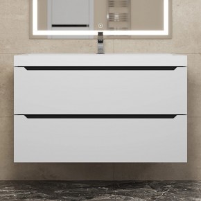 Тумба под раковину Uperwood Tanos 90 см, подвесная, белая/графит в Можге - mozhga.mebel24.online | фото 8