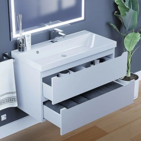 Тумба под раковину Uperwood Tanos 90 см, подвесная, белая матовая в Можге - mozhga.mebel24.online | фото 4