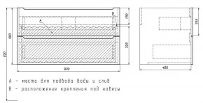 Тумба под раковину Uperwood Tanos 90 см, подвесная, черная матовая в Можге - mozhga.mebel24.online | фото 7