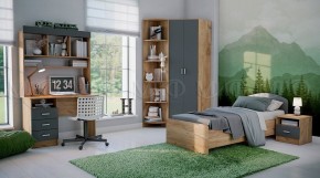 МАРТИНА Тумба прикроватная (Графит/Дуб крафт) в Можге - mozhga.mebel24.online | фото 2