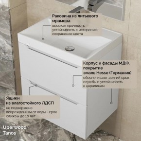 Тумба с раковиной Uperwood Tanos 50 см, подвесная, белая матовая в Можге - mozhga.mebel24.online | фото 6