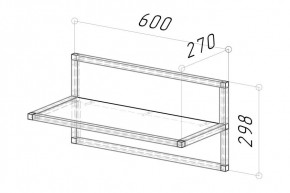 Вешалка Грань 2 600 (Дуб Грей) в Можге - mozhga.mebel24.online | фото 2