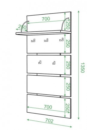 Вешалка настенная Домино нельсон СТ-50 в Можге - mozhga.mebel24.online | фото 2